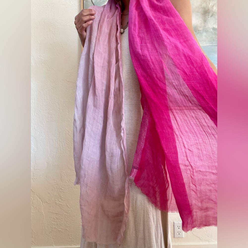 Faliero Sarti Pink Linen scarf